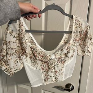 Cropped lace corset top